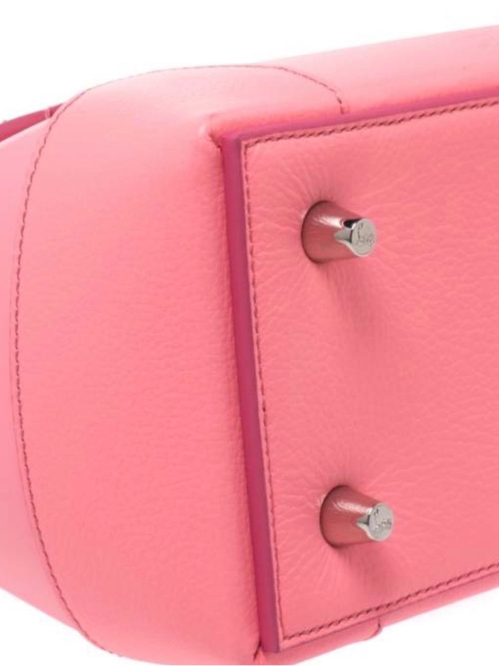 Christian Louboutin Pink Studded Women’s Leather Satchel NEW Full inclusion - Picture 5 of 11
